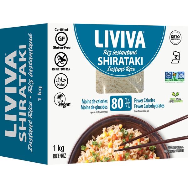 Liviva - Low Carb Dried Shirataki - Instant Rice - 1kg Box - Low Carb ...