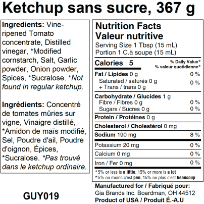 G Hughes - Sugar Free Ketchup - 13 oz.