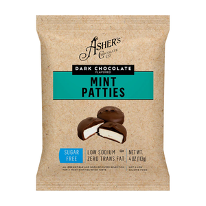 Asher's Chocolate - Sugar Free Candy - Dark Chocolate Mint Patties - 4oz