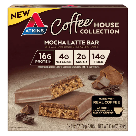 Atkins - Meal Bars- Coffee House Collection Mocha Latte - 5 Bars