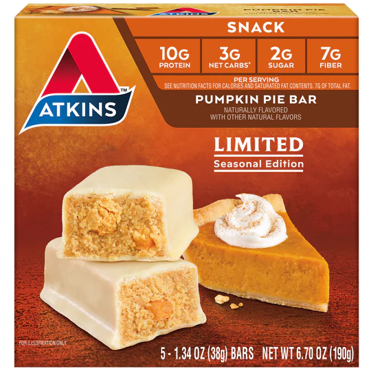 Atkins - Snack Bar - Pumpkin Pie (Seasonal Edition) - 5 Bars