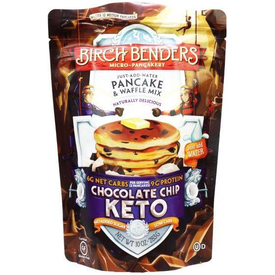 *(à consommer de préférence avant le 11 septembre 23) Birch Benders - Mélange à crêpes et gaufres Keto - Pépites de chocolat - 10 oz