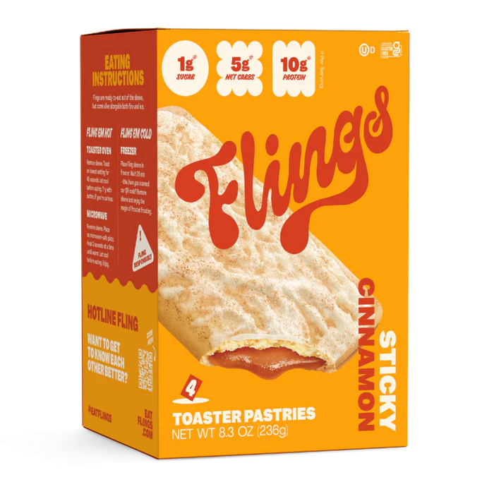 Flings - Toaster Pastries - Sticky Cinnamon - 4 Pastries