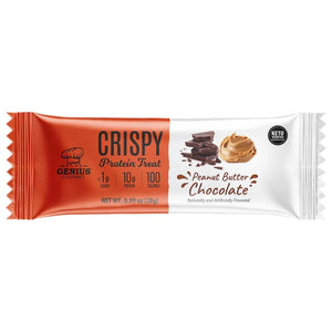 Genius Gourmet - Friandise protéinée croustillante - Chocolat au beurre de cacahuète - 1 barre