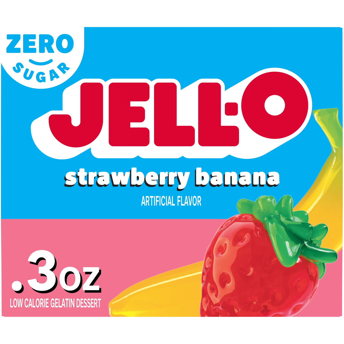 Jell-O Gelée en poudre sans sucre - Fraise Banane - 0,3 oz