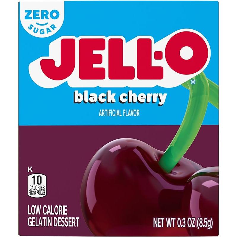 Jell-O Gelée en poudre sans sucre - Cerise noire - 0,3 oz