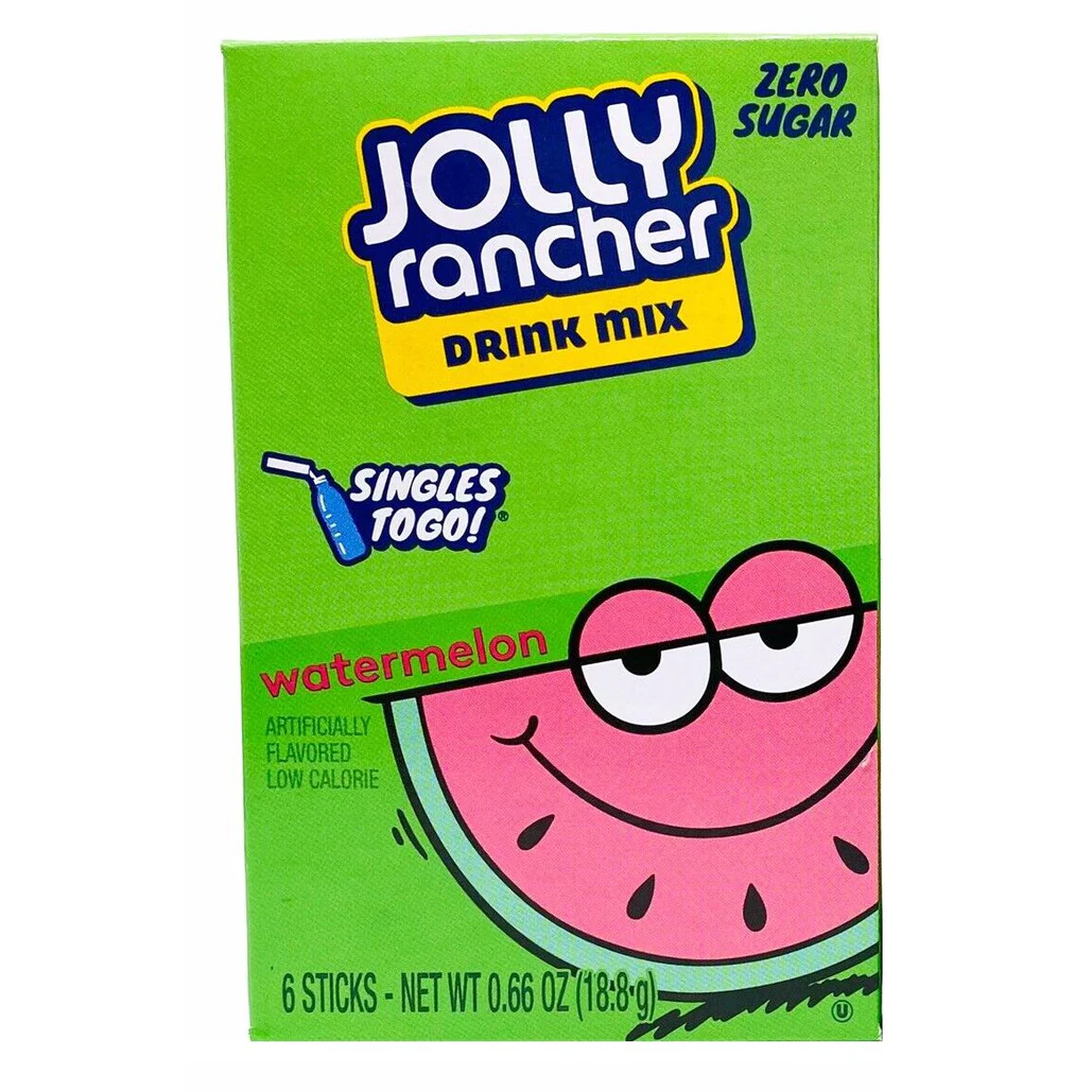 Jolly Rancher Zero Sugar Singles-to-Go - Watermelon - 6 sticks