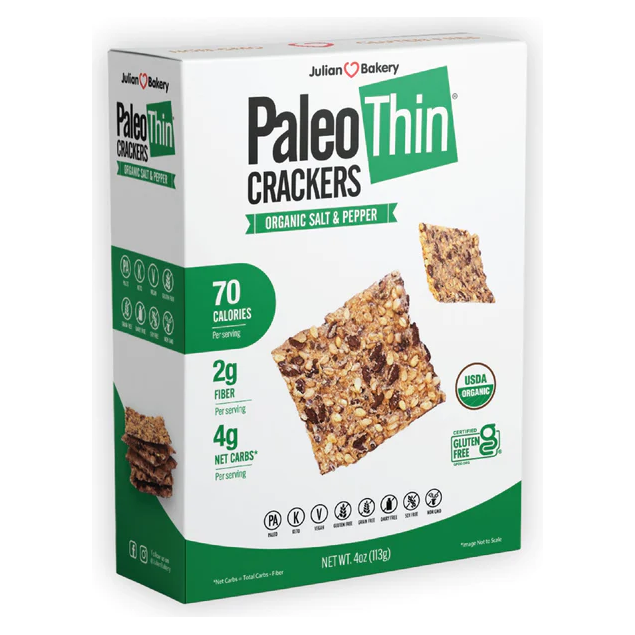 Julian Bakery - Crackers - Paleo Thin Organic Salt & Pepper - 113g