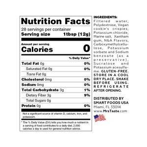 Mrs Taste - Zero Calories Syrup - Cookies N' Cream - 11oz