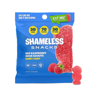 Shameless Snacks - Gummy Candy - Red Raspberry - 50g