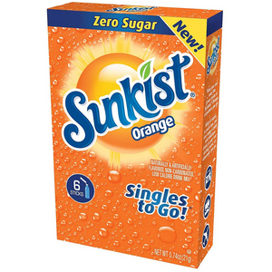 Sunkist Zero Sugar Singles-to-Go - Orange - 6 sticks