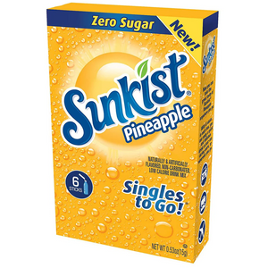 Sunkist Zero Sugar Singles-to-Go - Pineapple - 6 sticks