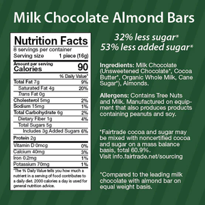 HealthSmart - Sweet Nothings  - Milk Chocolate Almond Bars - 128g