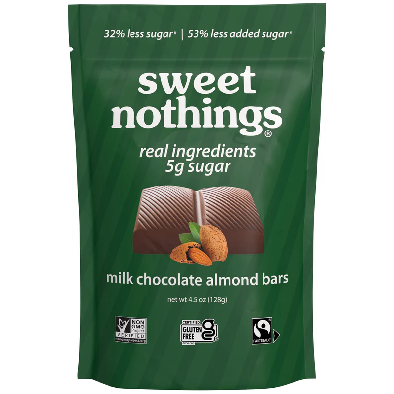 HealthSmart - Sweet Nothings  - Milk Chocolate Almond Bars - 128g