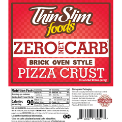 ThinSlim Foods - Zero Net Carb Pizza Crust - Brick Oven Style - 4oz 2pack